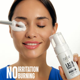 STACY LASH mini brush close-up highlighting soft bristles for gentle lash cleaning
