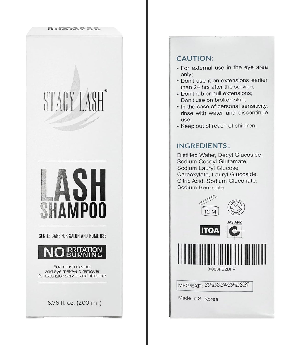 STACY LASH product packaging staged for professional salon presentation