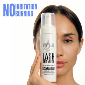 STACY LASH precision brush close-up for targeted lash base cleaning