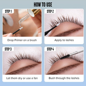 STACY LASH applied with a microbrush improving adhesive bonding before extensions