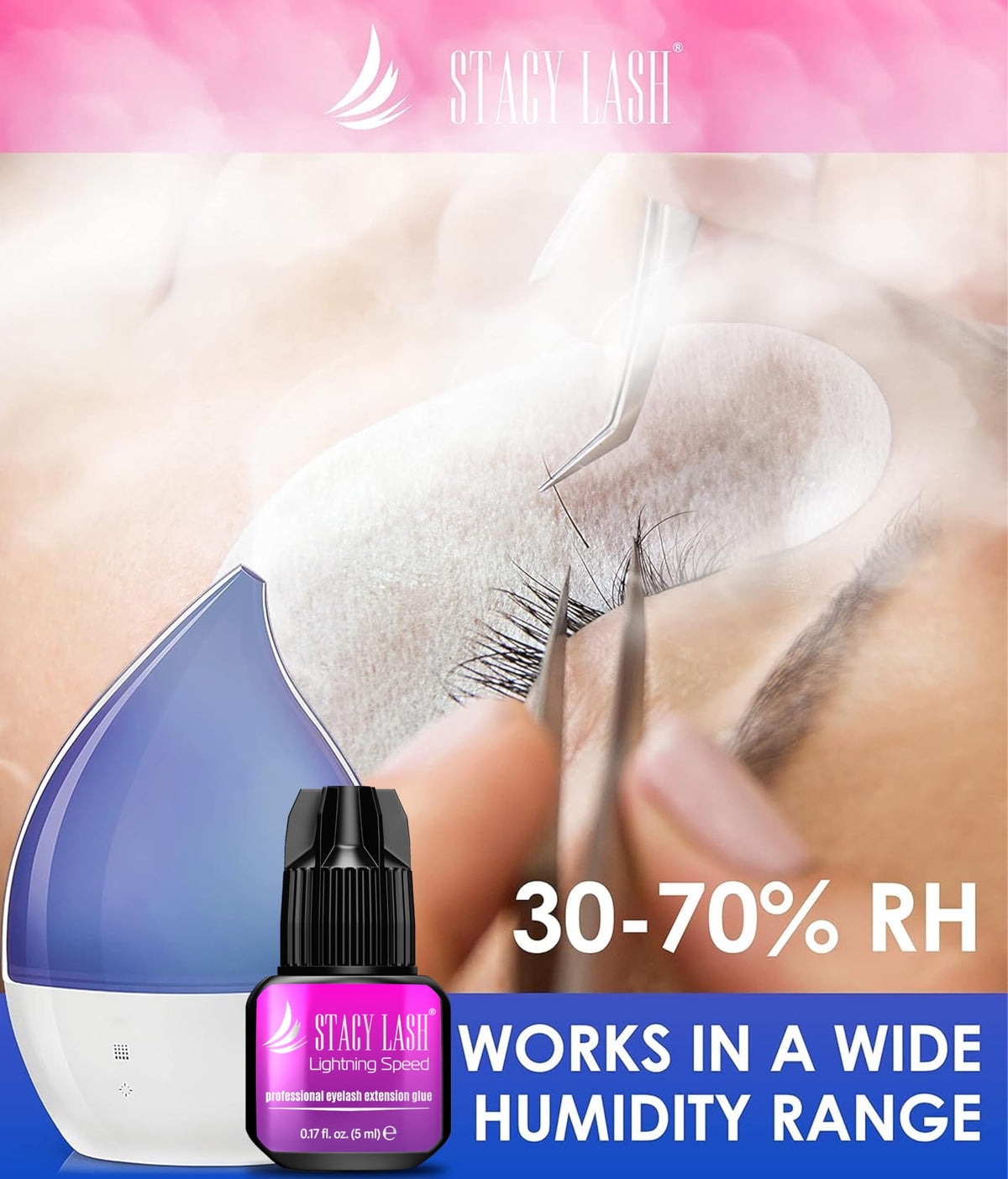 STACY LASH before-and-after lashes comparison highlighting extended retention and neat attachment