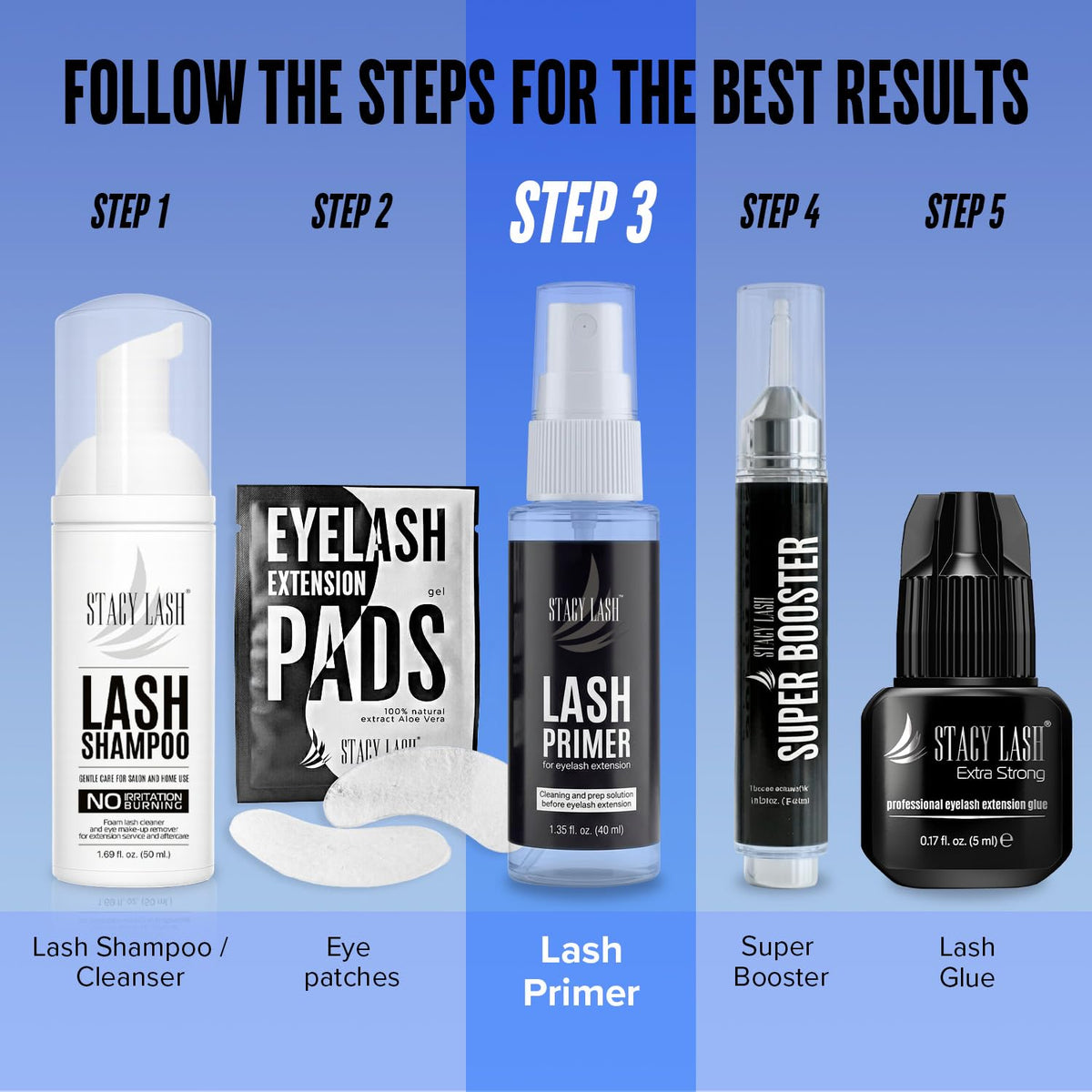 STACY LASH displayed in a salon kit emphasizing professional readiness and efficiency