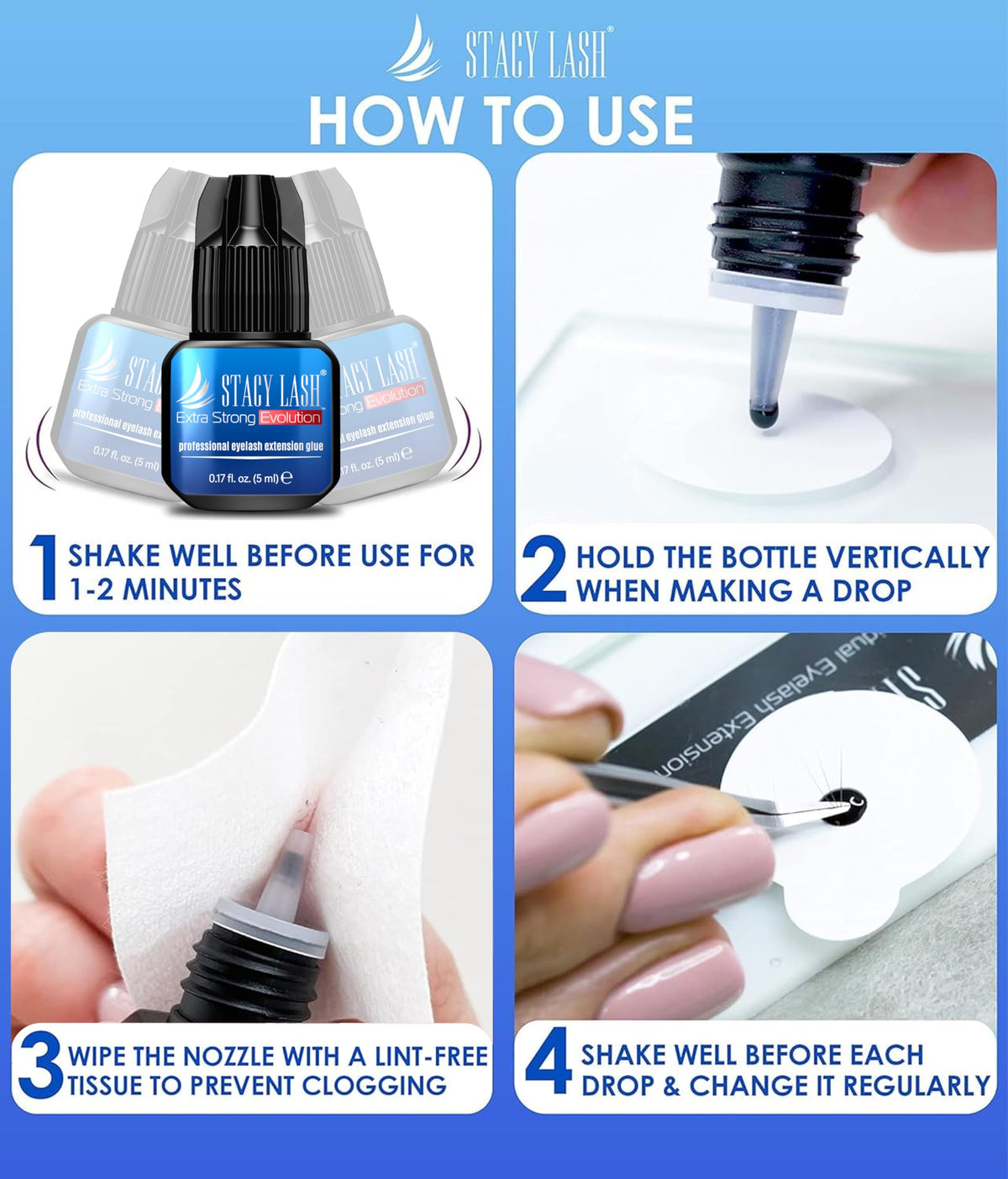 STACY LASH bottle on salon workstation portraying professional-use context