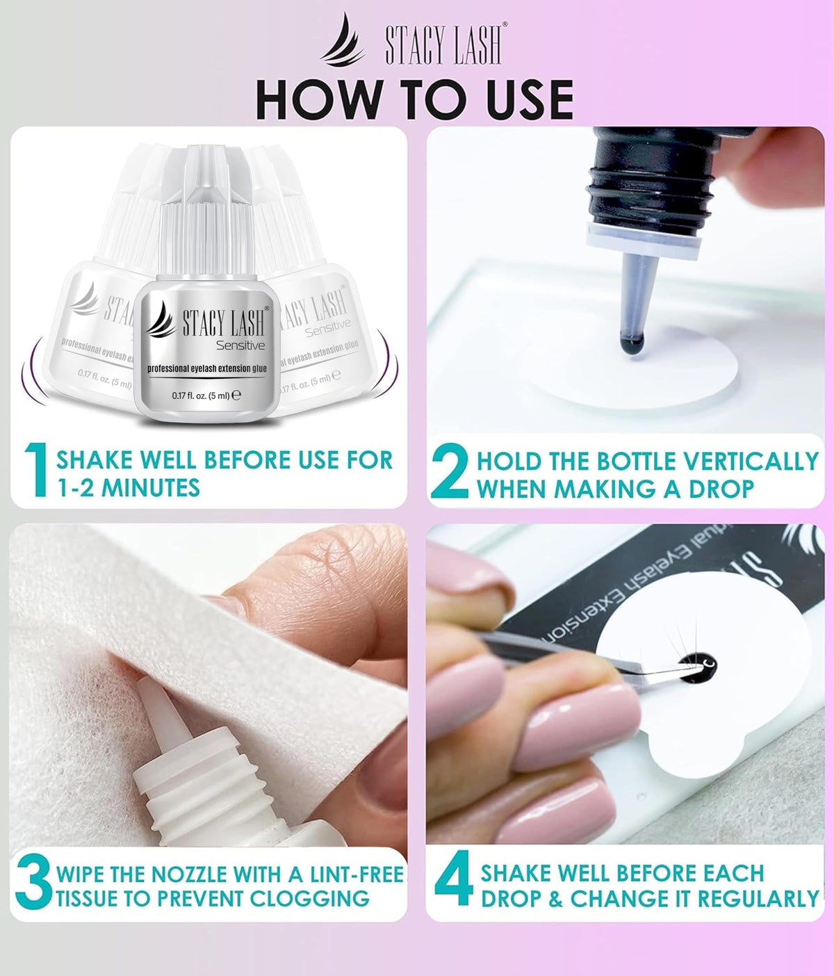 STACY LASH sealed packaging preserving glue freshness