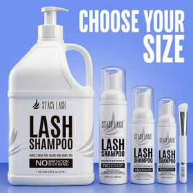 STACY LASH size shown in hand illustrating travel-friendly 50ml convenience benefit