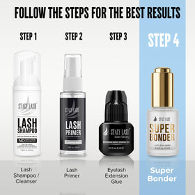 STACY LASH label and ingredients panel for technician transparency