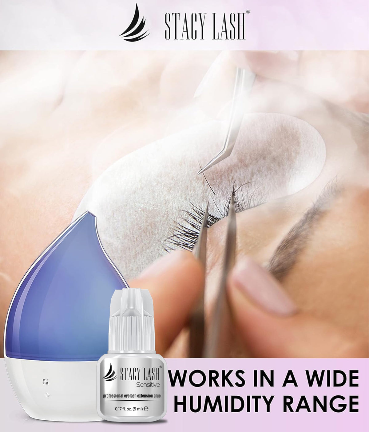 STACY LASH professional applying extensions for precise bonding