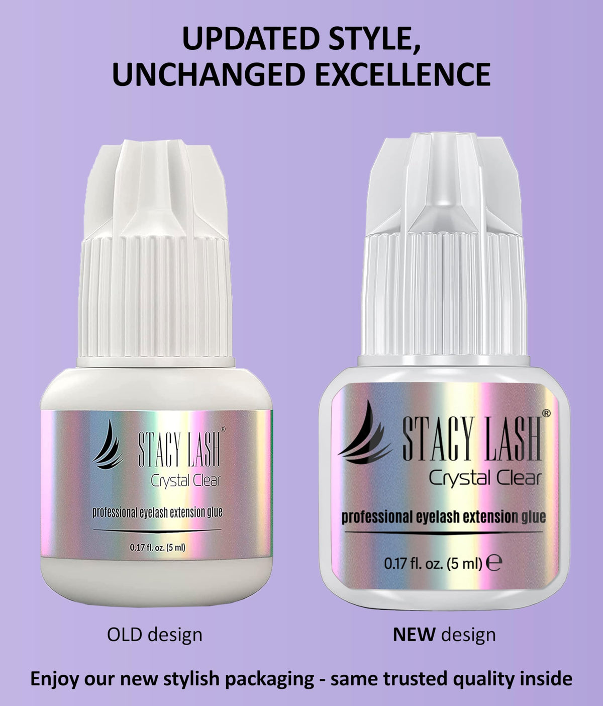 STACY LASH glue texture close-up demonstrating clear, non-streaky finish benefit