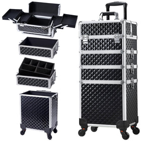 Stagiant front view showing full case and wheels for easy transport