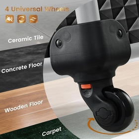 Stagiant extended telescopic handle and 360-degree swivel wheels for smooth mobility