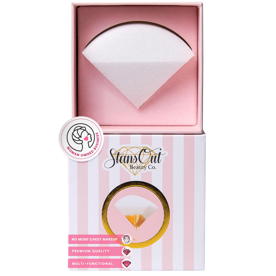 StansOut front view of the memory foam sponge showing shape and plush surface for even blending