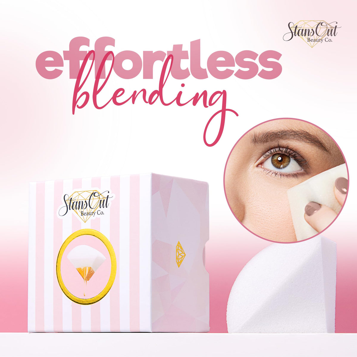 StansOut angled tip detail for precision application around eyes and nose with control