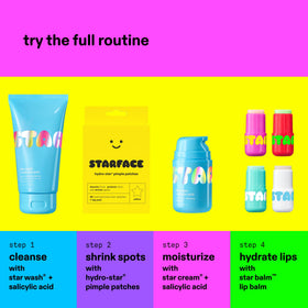 Starface Star Balm label close-up showing ingredient clarity and safety benefit