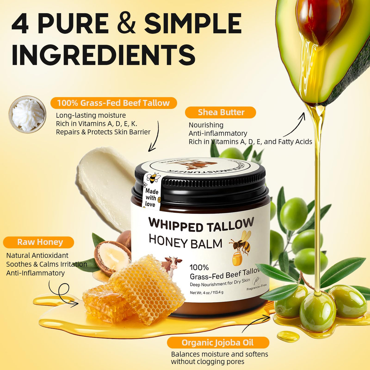 Starwise whipped tallow close-up texture showing smooth absorbent balm