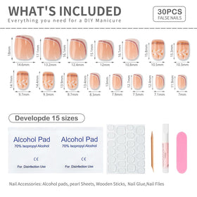 Stbisen kit contents laid out to display nails, glue, pads, file and stick included