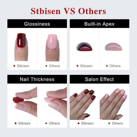 Stbisen size comparison showing various nail widths for accurate custom fit
