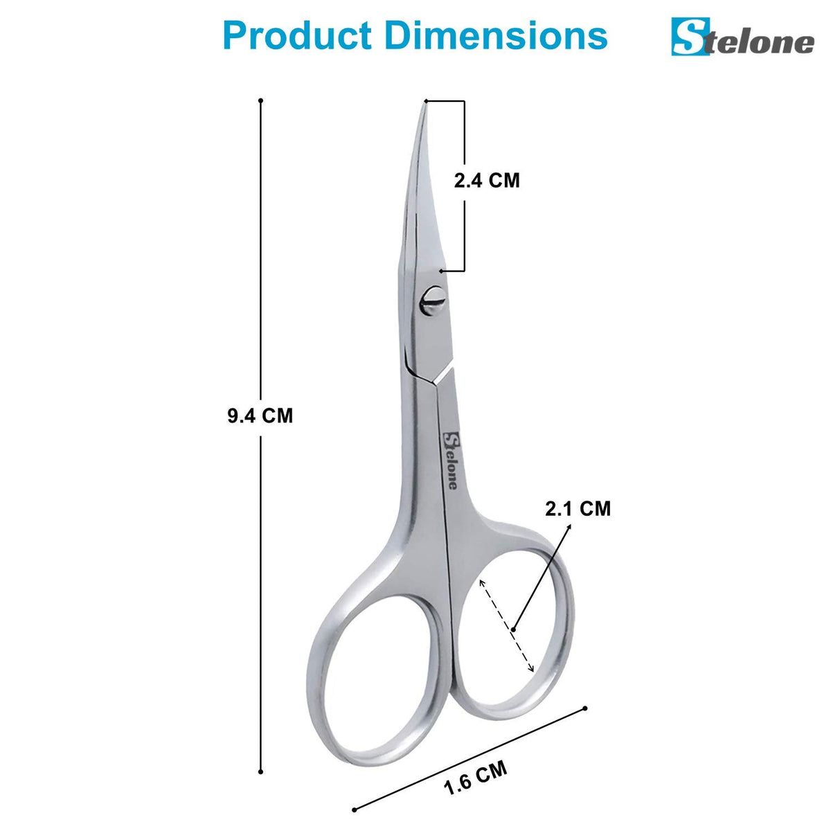 Stelone compact scissors stored in cosmetic pouch for convenient travel grooming