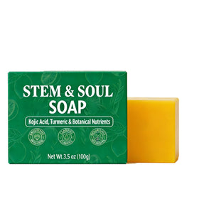Stem and Soul front packaging showing bar and branding for clear skin benefit