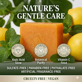 Stem and Soul soap lathered in hand demonstrating gentle cleansing
