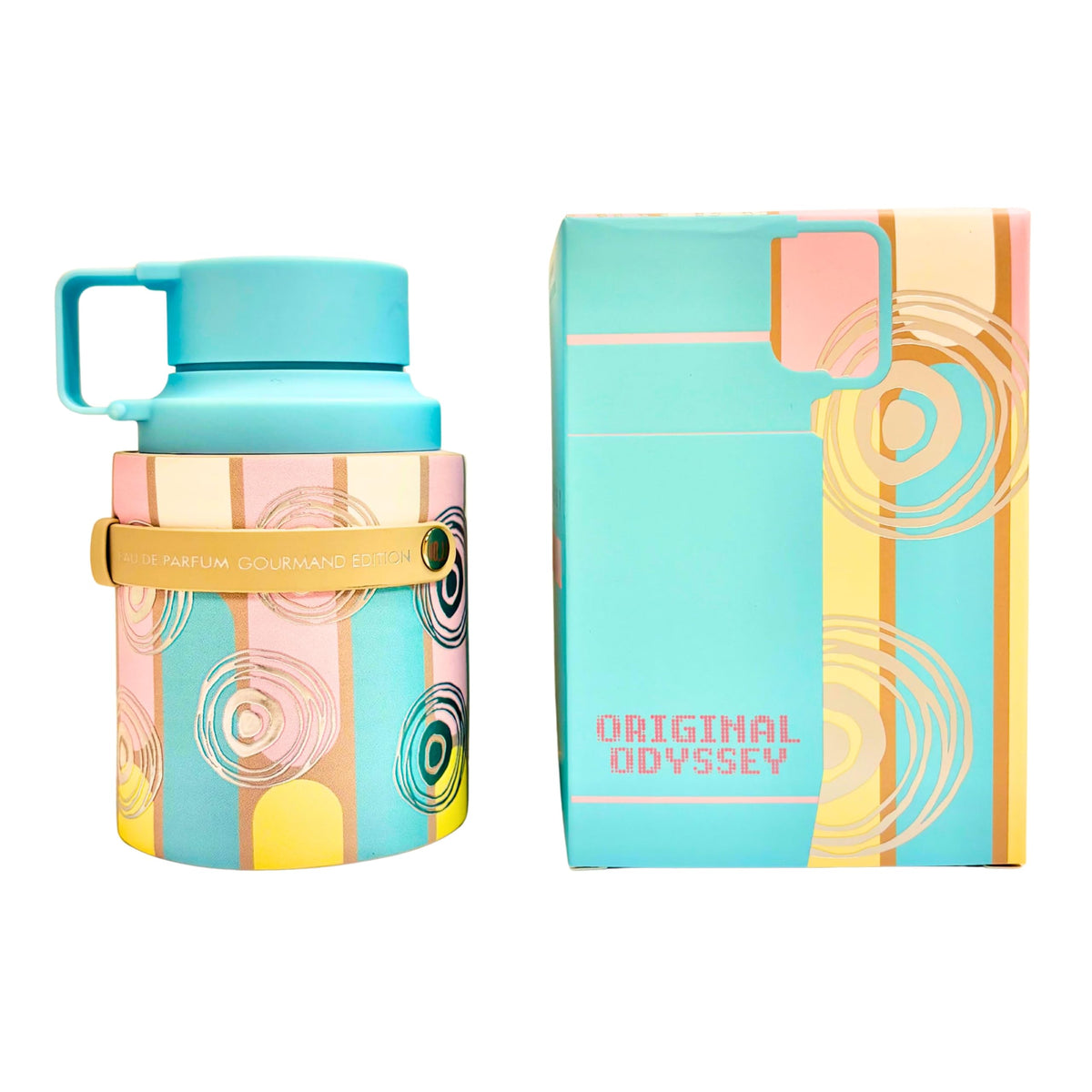 Sterling Parfums Odyssey front bottle showing elegant shape and sweet appeal