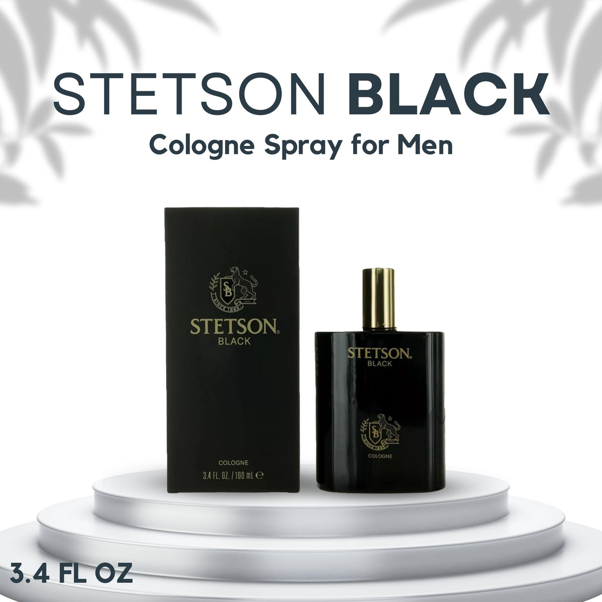 Stetson black atomizer detail highlighting spray nozzle and easy application