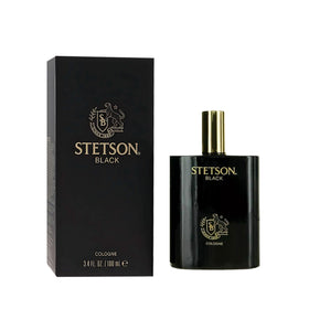 Stetson black front packaging showing bottle and logo for confident style