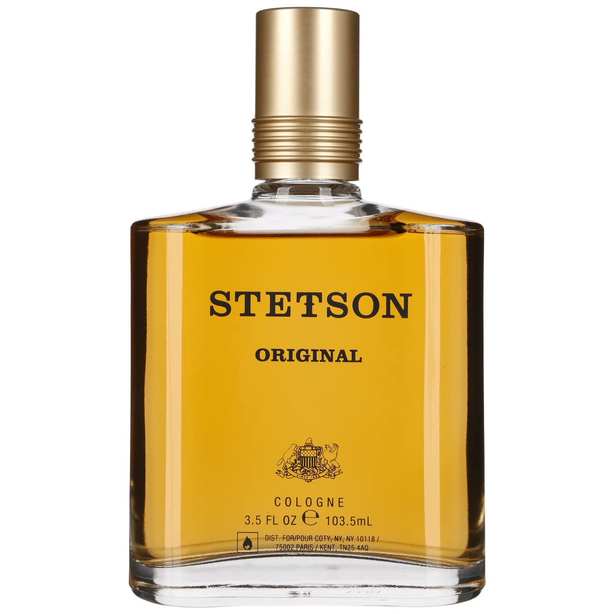 Stetson bottle front view showing branding and elegant packaging benefits confidence