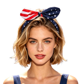 STGDAK front view of patriotic headband showing stars and stripes, bold festive look