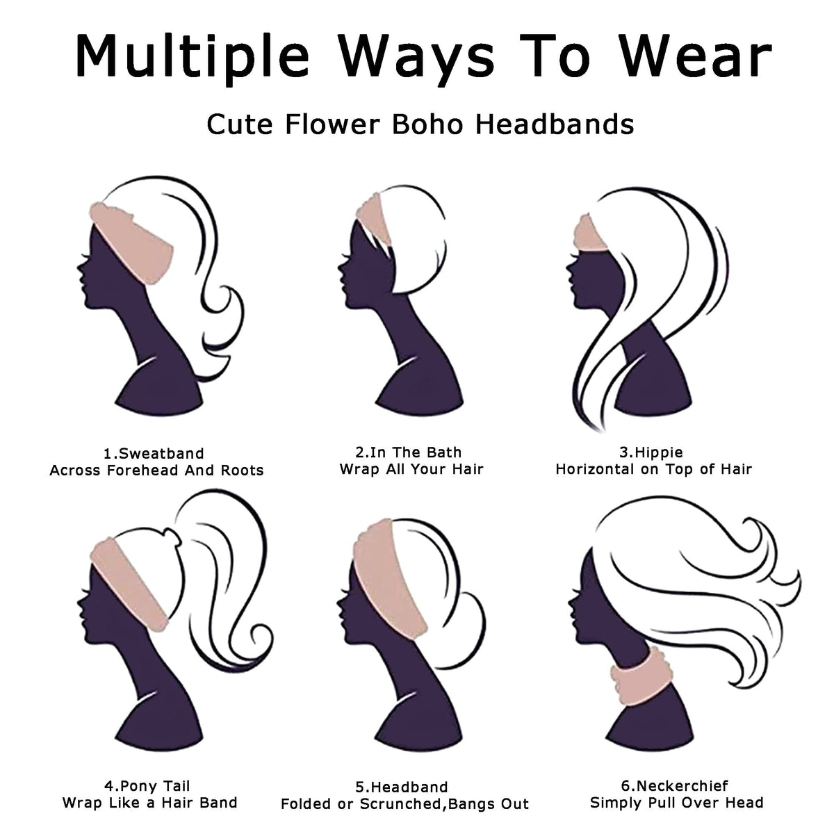 STGDAK headband styled with beach outfit protecting hair from wind