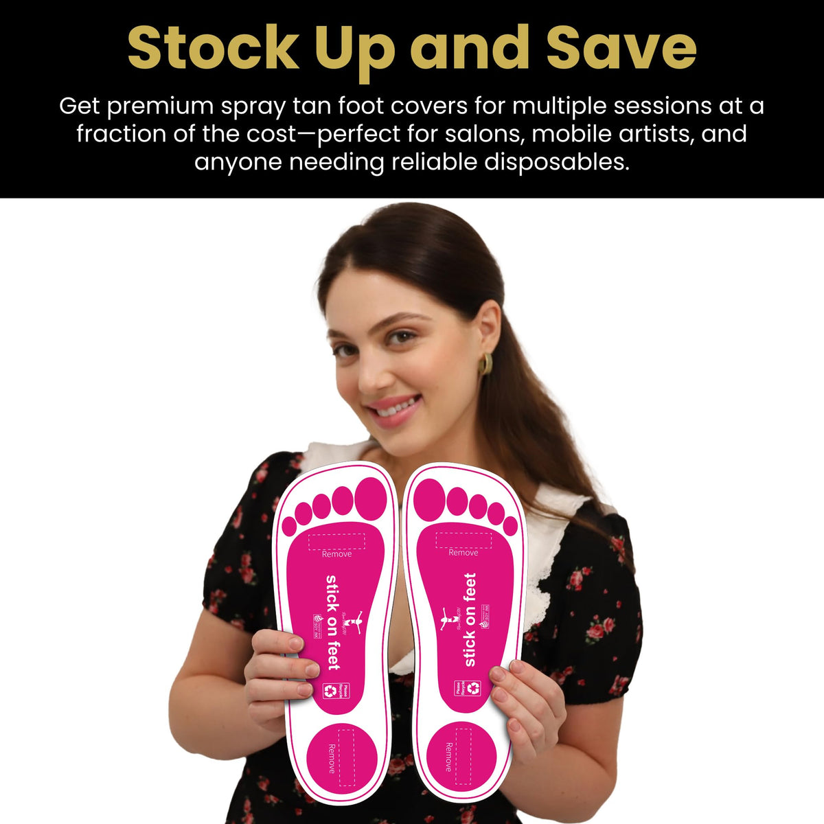 STICKONFEET back label with instructions offering clear application guidance
