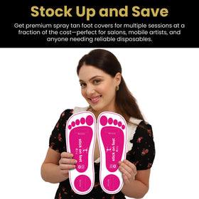 STICKONFEET back label with instructions offering clear application guidance