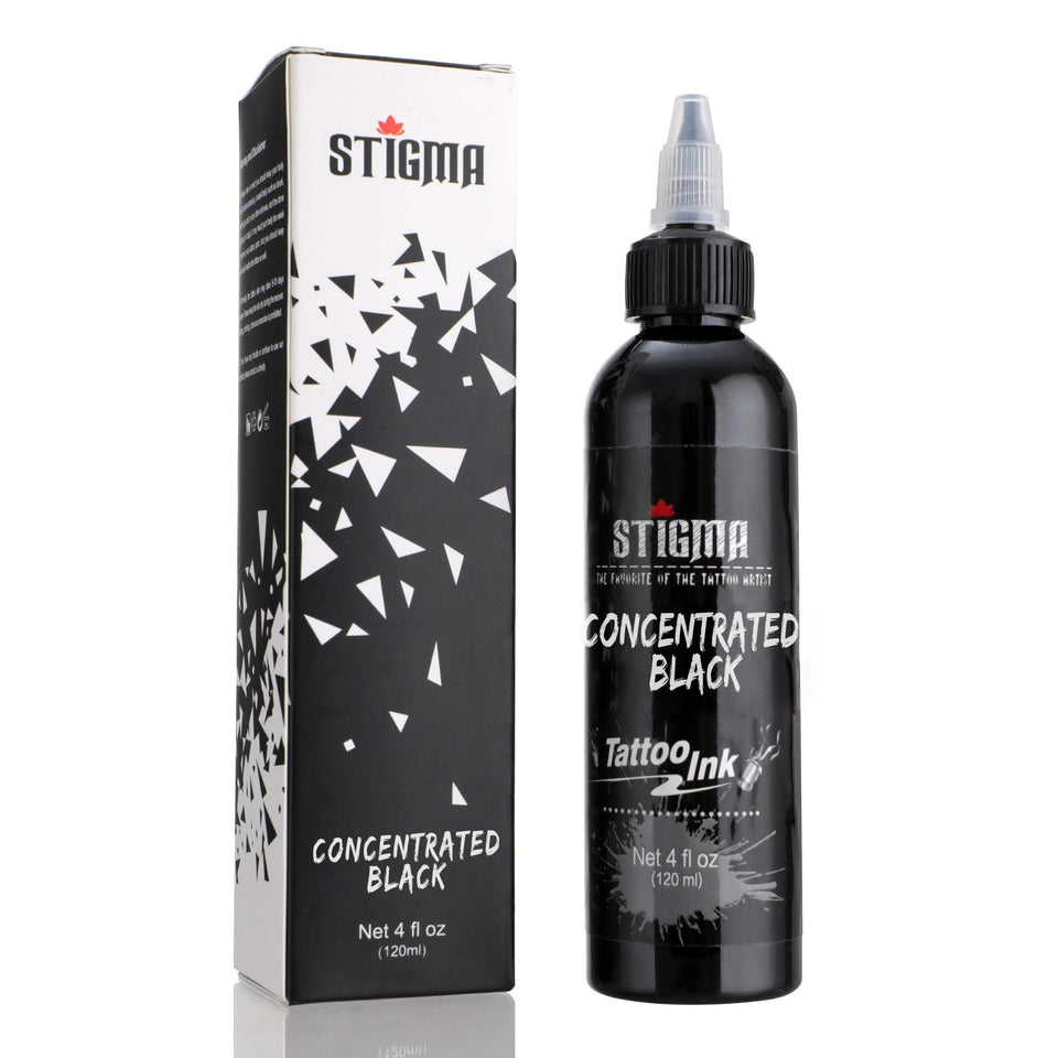 STIGMA black front packaging showing bottle and brand for professional use
