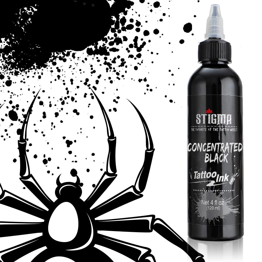 STIGMA ink pour texture showing deep black pigment and smooth consistency