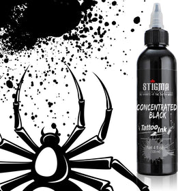 STIGMA ink pour texture showing deep black pigment and smooth consistency
