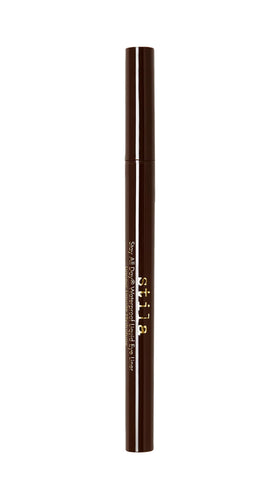 stila dark brown front packaging showing product benefit long wear