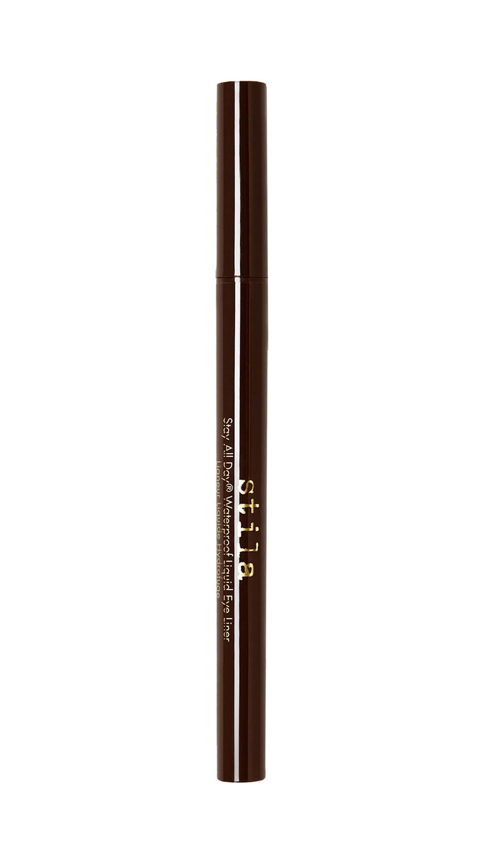 stila dark brown front packaging showing product benefit long wear