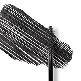 stila HUGE mascara black swatch stroke showing intense triple-black pigment payoff
