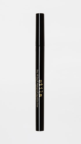 stila liner on upper lashline demonstrating sharp wing and long-wear benefit