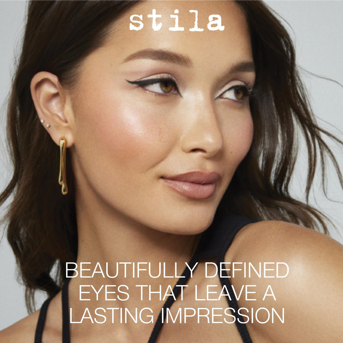 stila intense black ink swipe showing rich pigment and smooth glide benefit