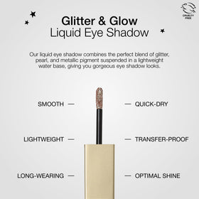 stila close-up texture of liquid shadow highlighting fine pearl and glitter particles