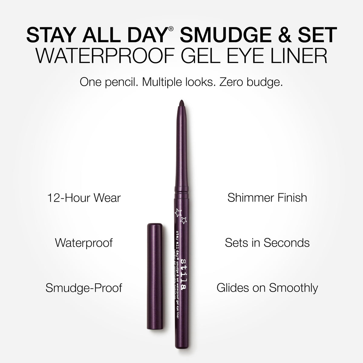 stila pencil tip close-up showing creamy gel texture for smooth application