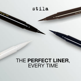 stila pen beside fingers showing compact 0.016 oz size for travel convenience