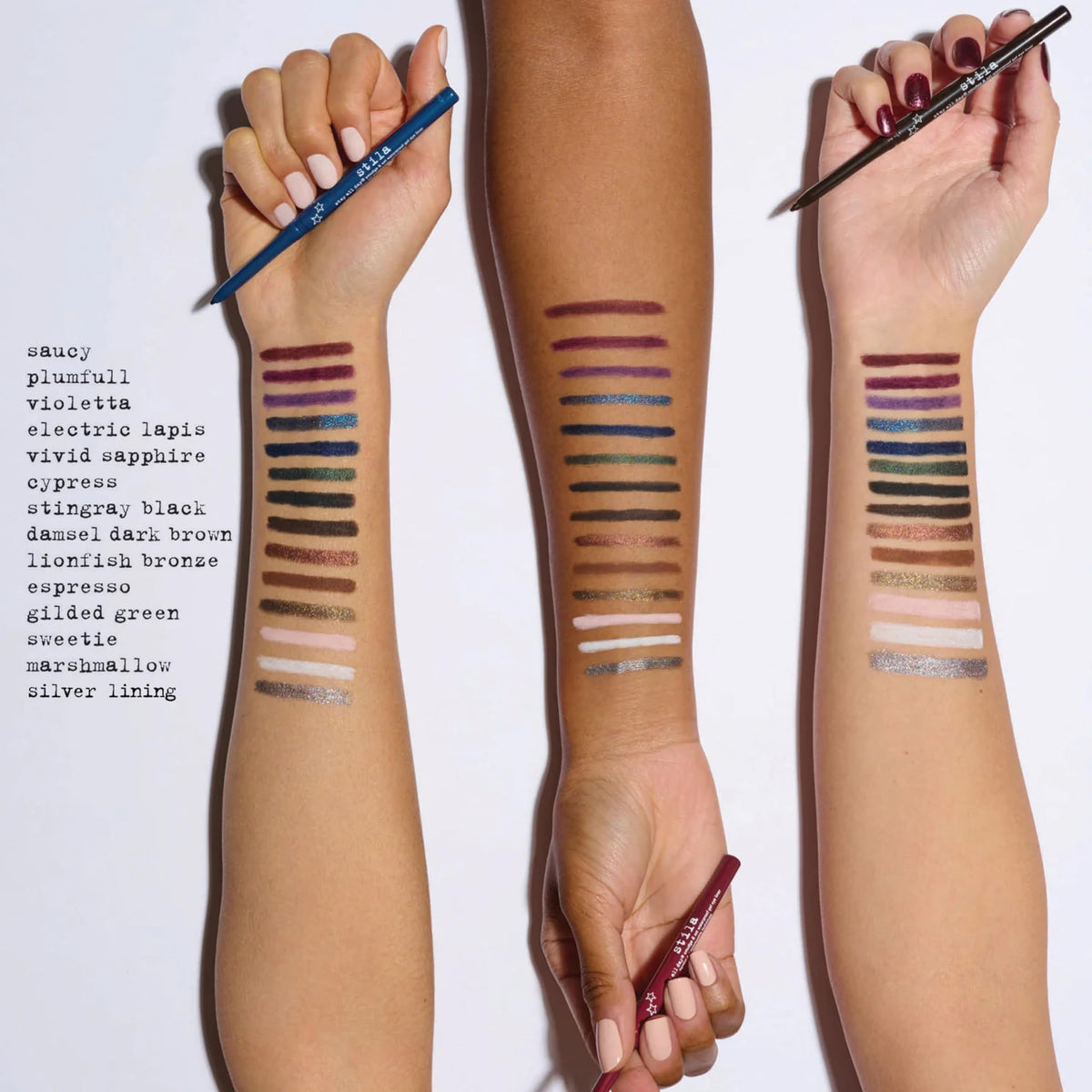 stila smudged smoky eye demonstrating blendable effect