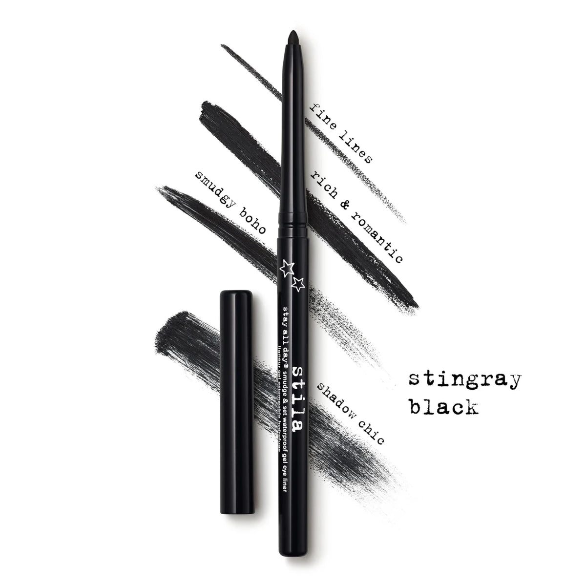 stila waterline application on model, safe long-lasting definition