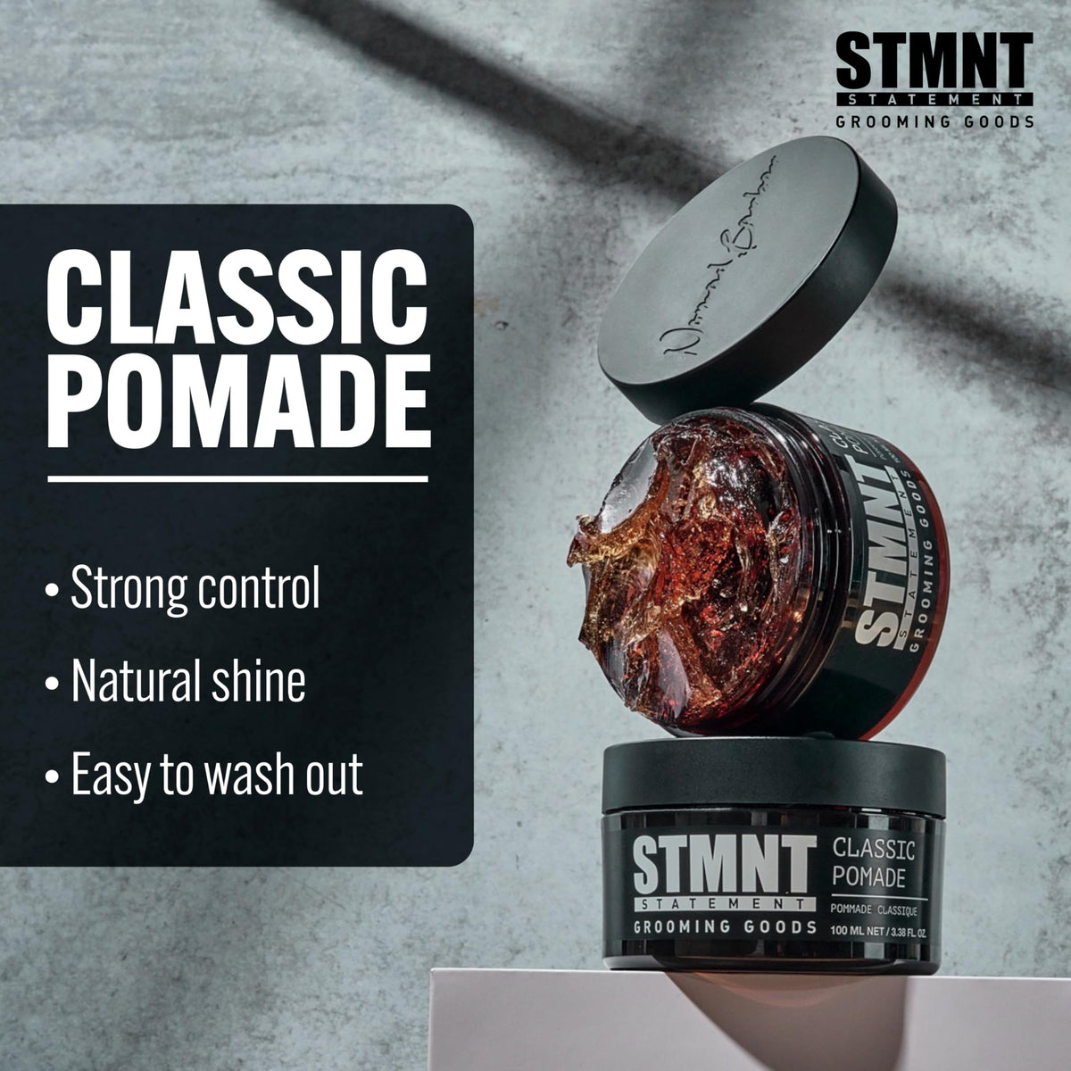 STMNT open jar texture close-up highlighting smooth water-based paste