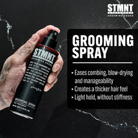 STMNT grooming spray used during blow-drying for easier styling