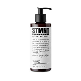 STMNT shampoo front bottle showing packaging and benefits