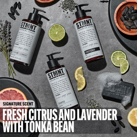 STMNT label close-up highlighting ingredients and sulfate-free claim