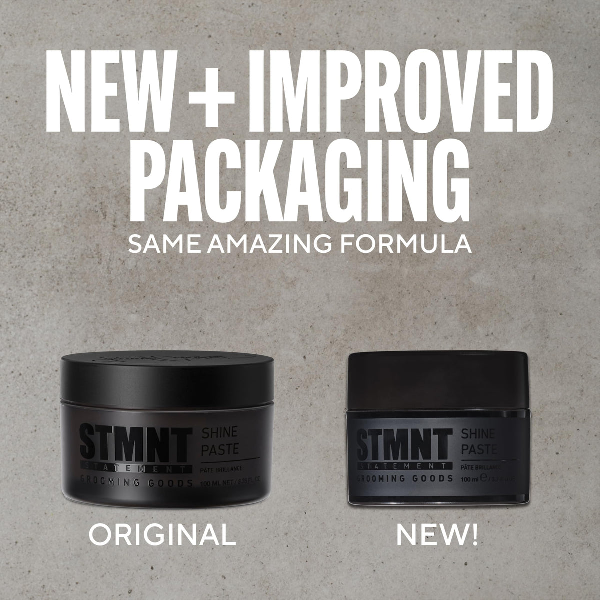 STMNT shine paste in hand being applied to hair for controlled styling benefit