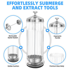 STNFAREBI removable basket holding immersed scissors for organized sterilizing